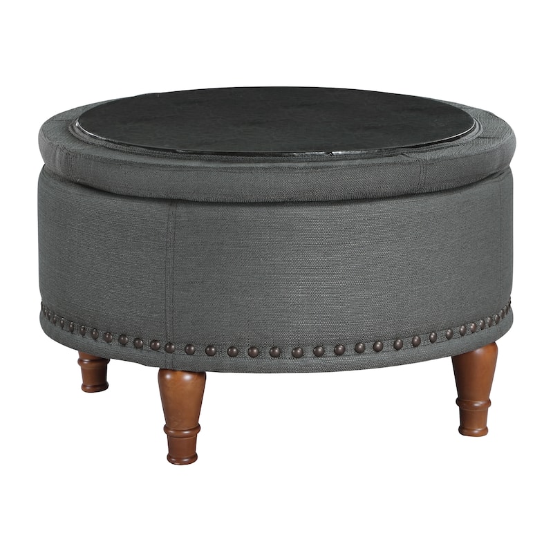 Gracewood Hollow Kuimba Storage Ottoman with Antique Nailheads