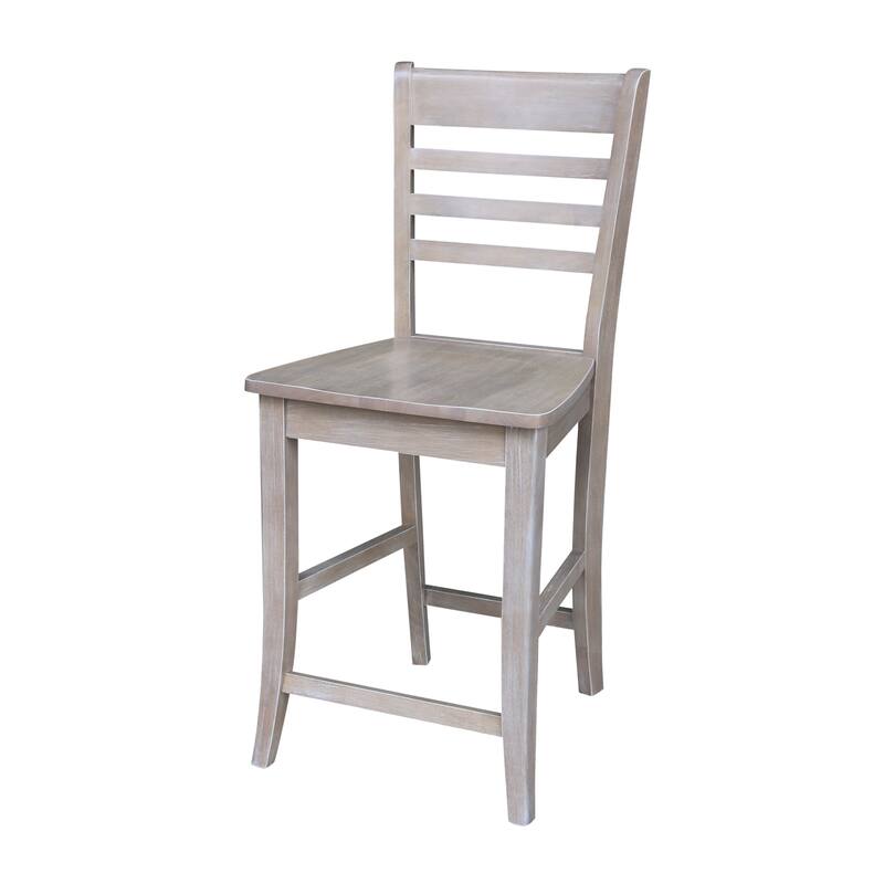 Solid Wood Roma Stool - Washed Gray Taupe - Bar Height