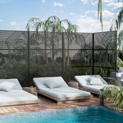 Outdoor Privacy Screen Metal Privacy Screen Panel Free Standing - 72*47