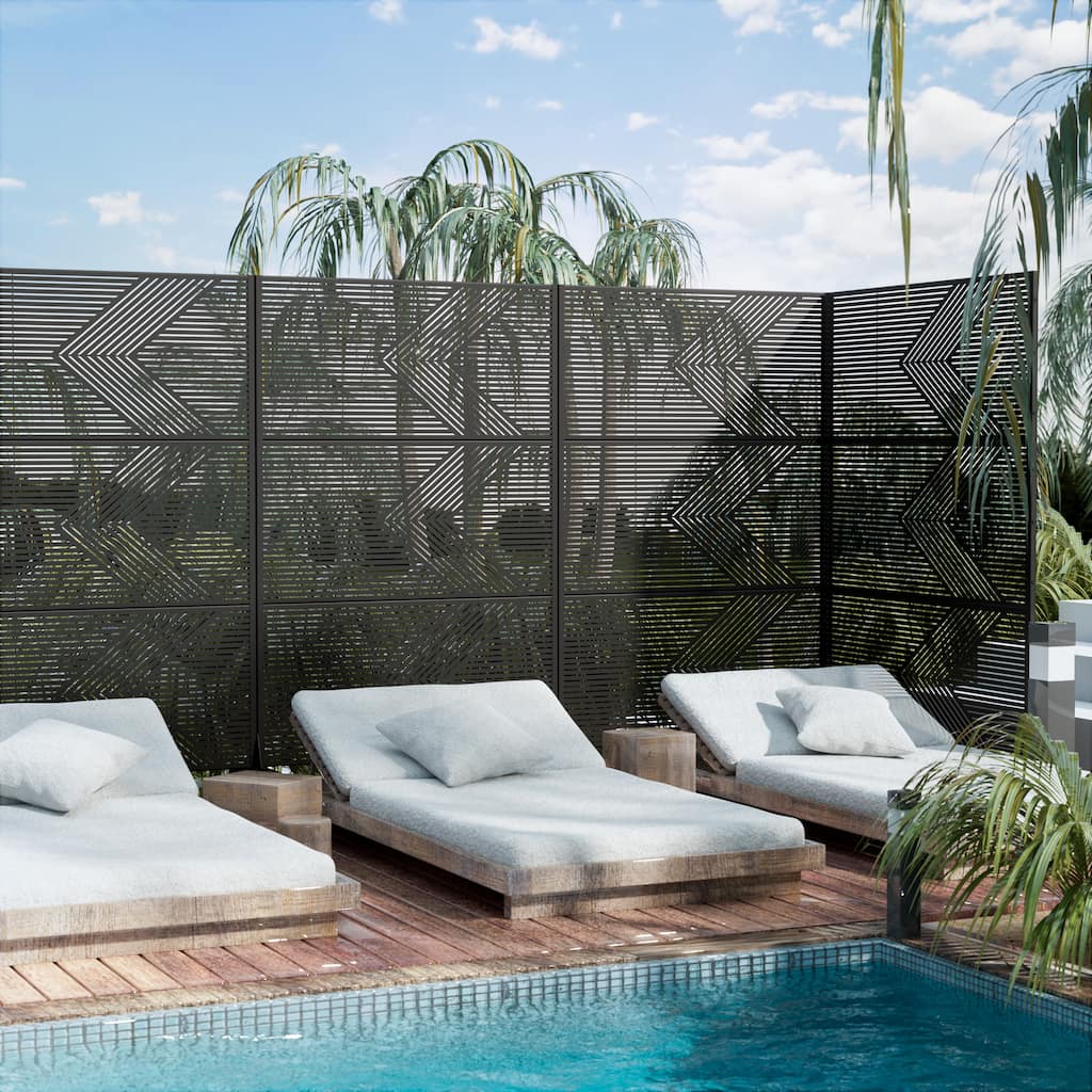 Outdoor Privacy Screen Metal Privacy Screen Panel Free Standing - 72*47