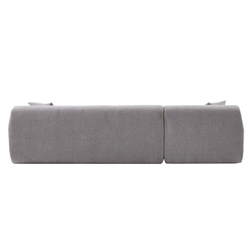 111" Polyester L-Shape Modular Sectional Sofa with High-Density Foam, 27" Deep Seat and Anti-Wrinkle Chenille Fabric