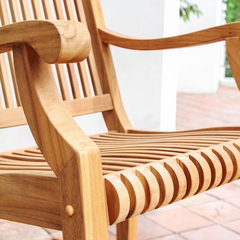 Cambridge Casual Chara 3-piece Teak Outdoor Rocking Chair Chat Set