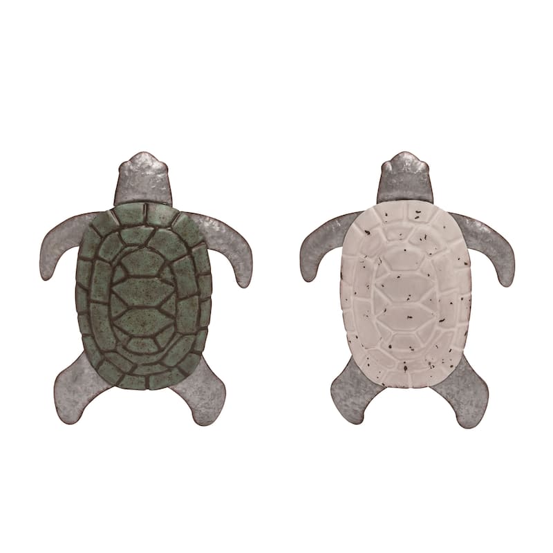 Transpac Metal Sea Turtle Set of 2 Spring Home Decorations