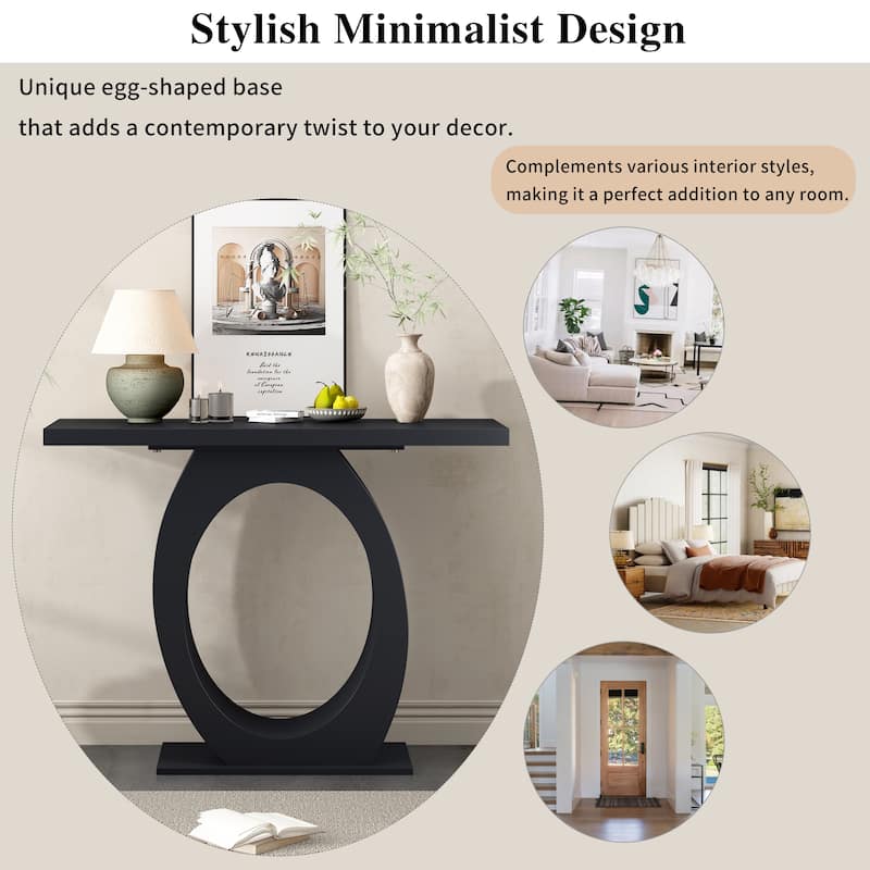 Mirod Stylish Modern Console Table with Egg-Shaped Base