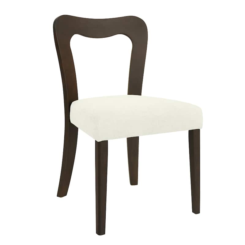 Wood Dining Chair Side Chair (Set of 2) - Beige,Dark Brown