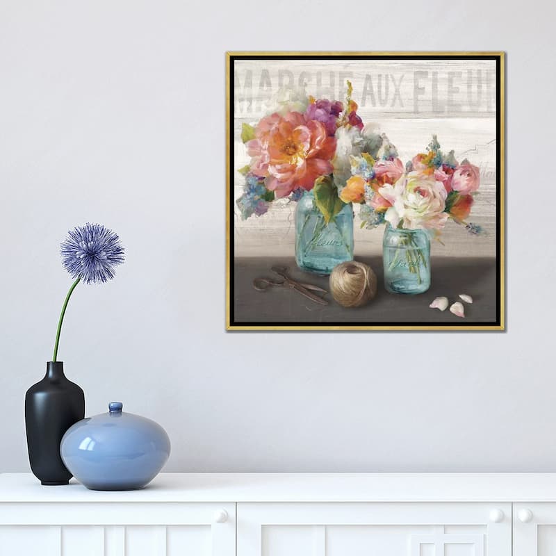 iCanvas "French Cottage Bouquet III" by Danhui Nai Framed Canvas Print