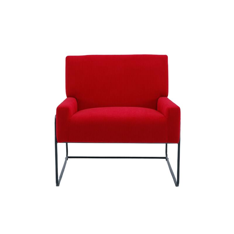 Modern Industrial Slant Armchair with Metal Frame,Premium High Density Soft Single chair for Living Room Bedroom