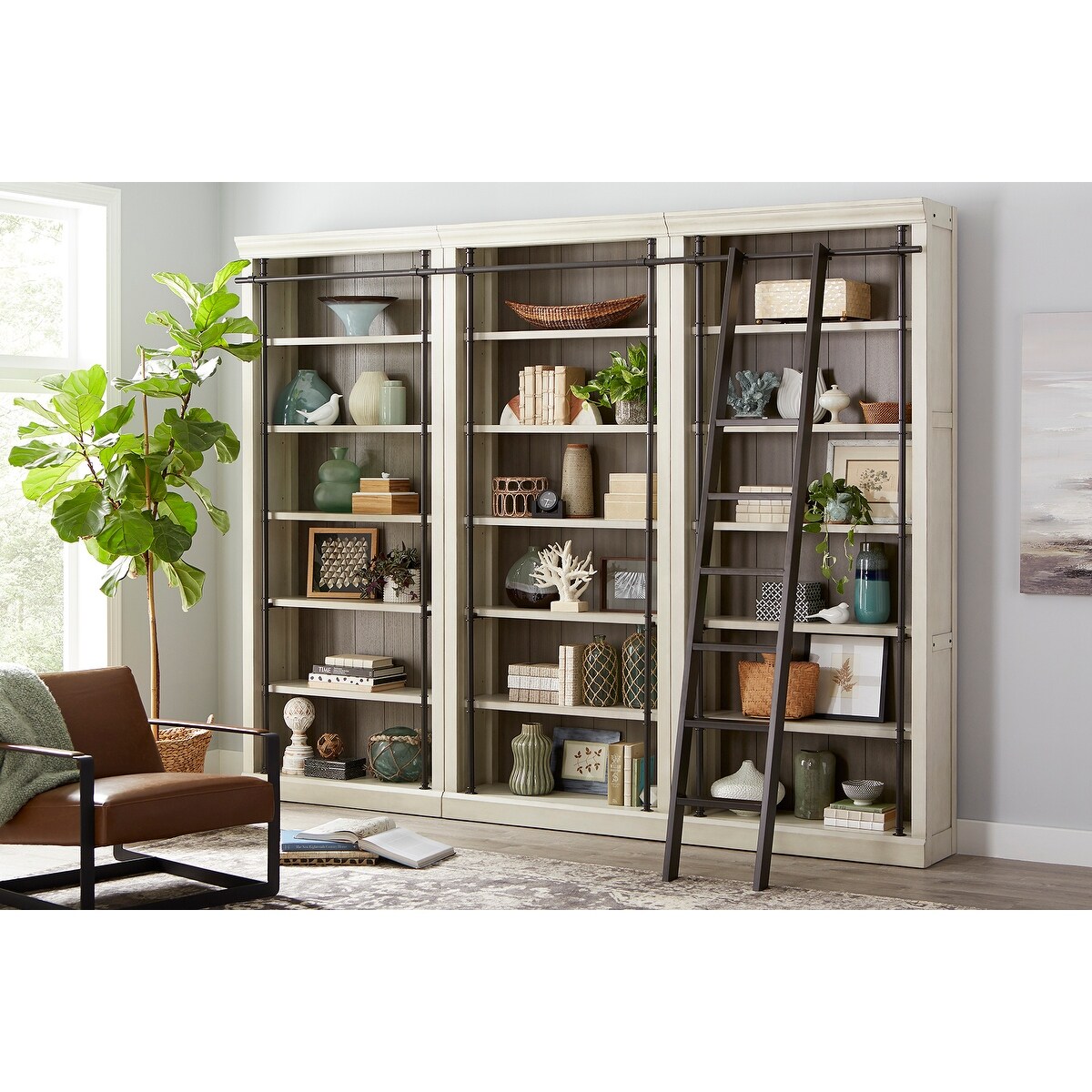Fully Assembled 8 Tall Bookcase Storage Organizer Display Shelf Unit for Office Living Room Aged Chateau White On Sale Bed Bath Beyond 37770226