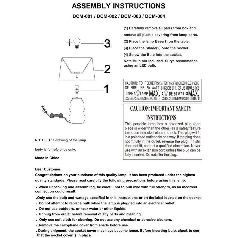 Livabliss Dicomano Modern Accent Table Lamp - 17"H x 11"W x 11"D