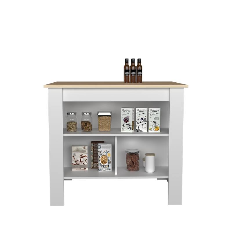 Kitchen Island Ada, Kitchen - Beige+White