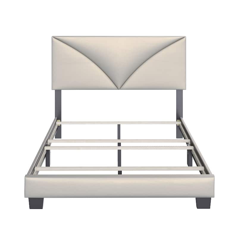 Boyd Sleep Cornerstone Faux Leather Upholstered Platform Bed Frame with Adjustable Headboard