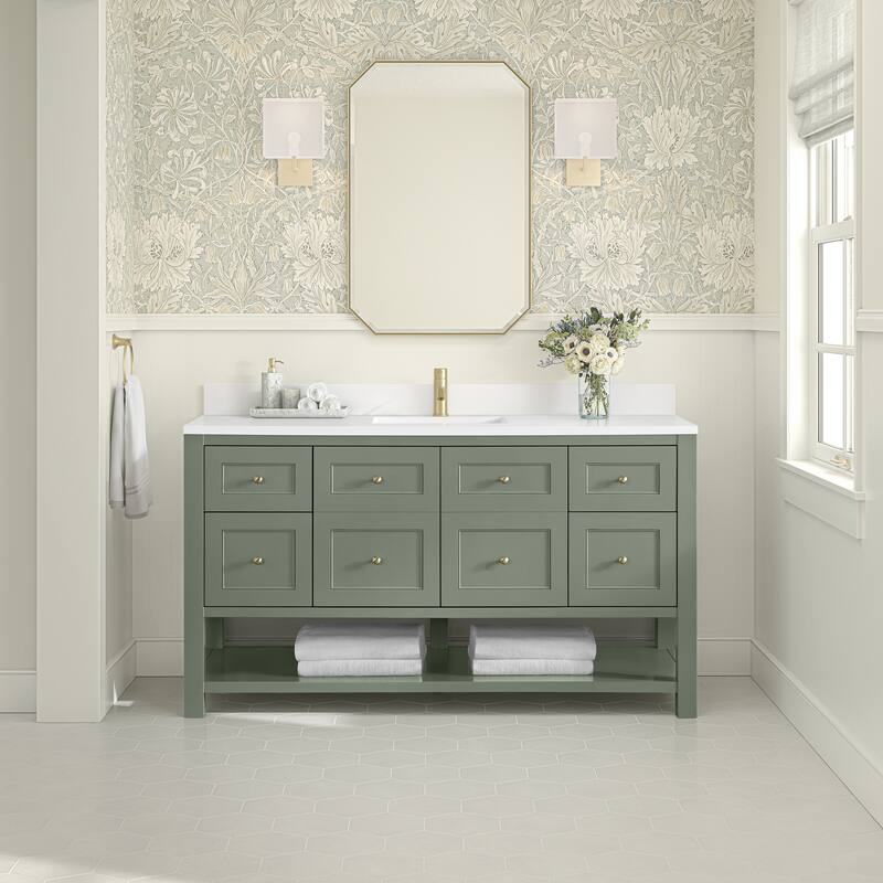Breckenridge 60" Single Vanity, Smokey Celadon - 60S