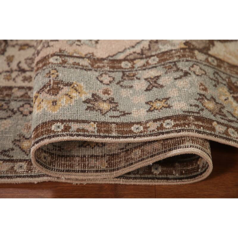 Anatolian Distressed Vintage Area Rug Hand-Knotted Wool Carpet - 5'5"x 8'7"