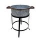 preview thumbnail 5 of 8, 3 Piece Round Tub Metal Planter Set with Stand in Galvanized - 51.5 H x 38 W x 54.5 L Inches