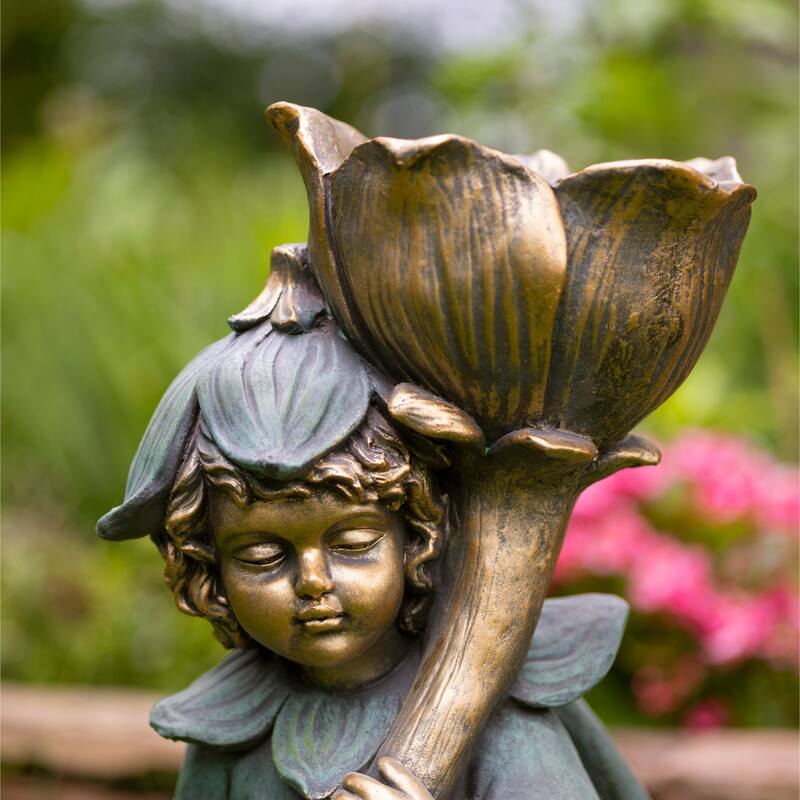 27.5" Tall Fairy with Flower "Tato"