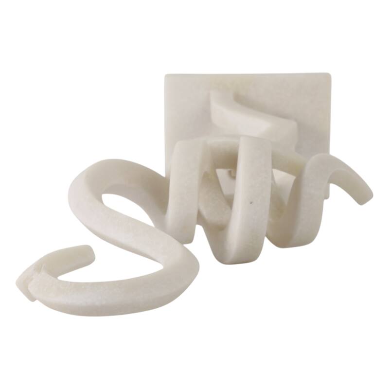 Resin Flamingo Sculpture Modern Abstract Figurine - 19" White - 9" x 4.5" x 18.75"