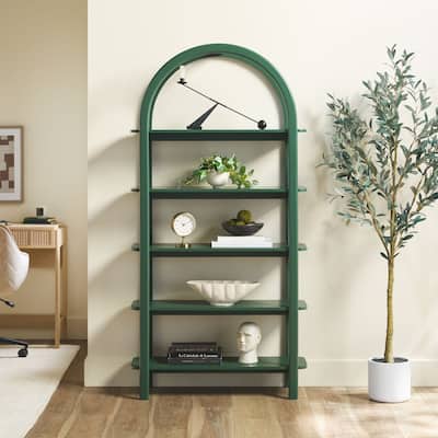 Walker Edison Modern Wood Arched Open Bookcase