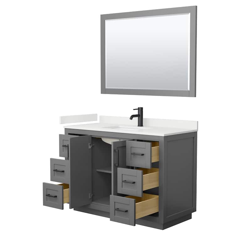 Miranda 48-inch Single Vanity, Quartz Top, 46-inch Mirror