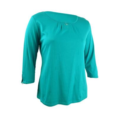 Karen Scott Women's Three-Quarter Sleeve Top