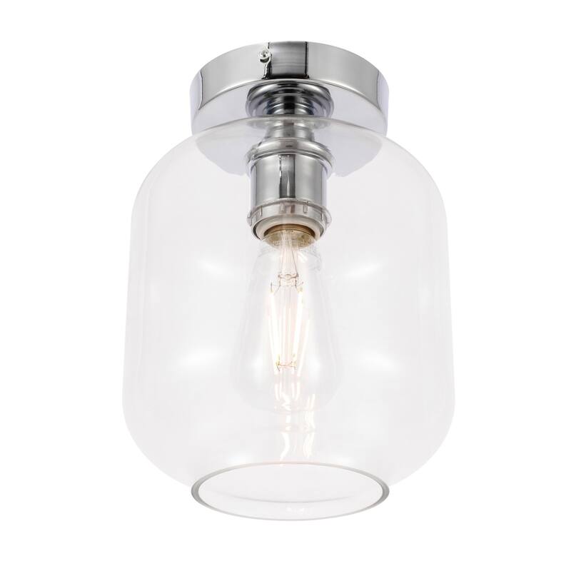 Collins 1-light Glass Cylinder Shade Flush Mount Fixture