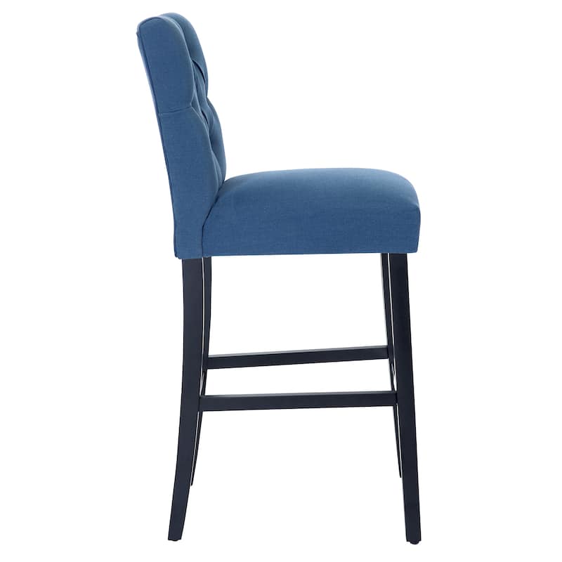 Carter 29" Button Tufted Bar Stool Black Finish