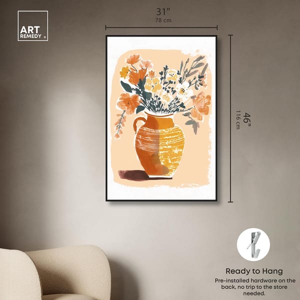 dimension image slide 22 of 24, Mid Autumn Flowers Canvas Boho Colorful Wall Art by Art Remedy