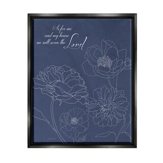Stupell Religious Floral Outline Phrase Framed Floater Canvas Wall Art ...