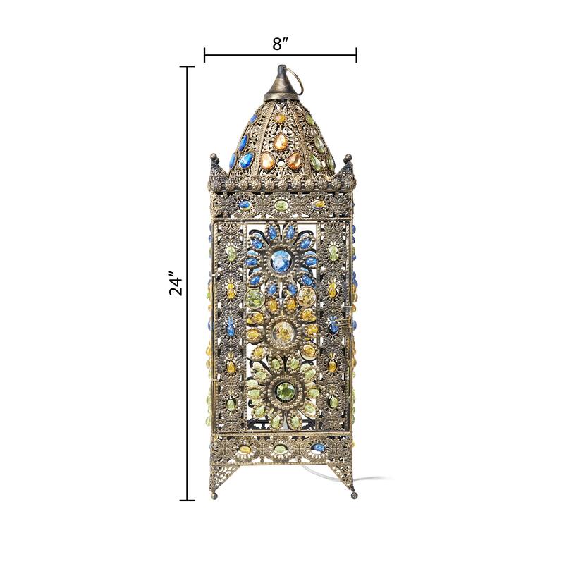 Gracewood Hollow Ellams 24-inch Jeweled Turkish Table Lamp
