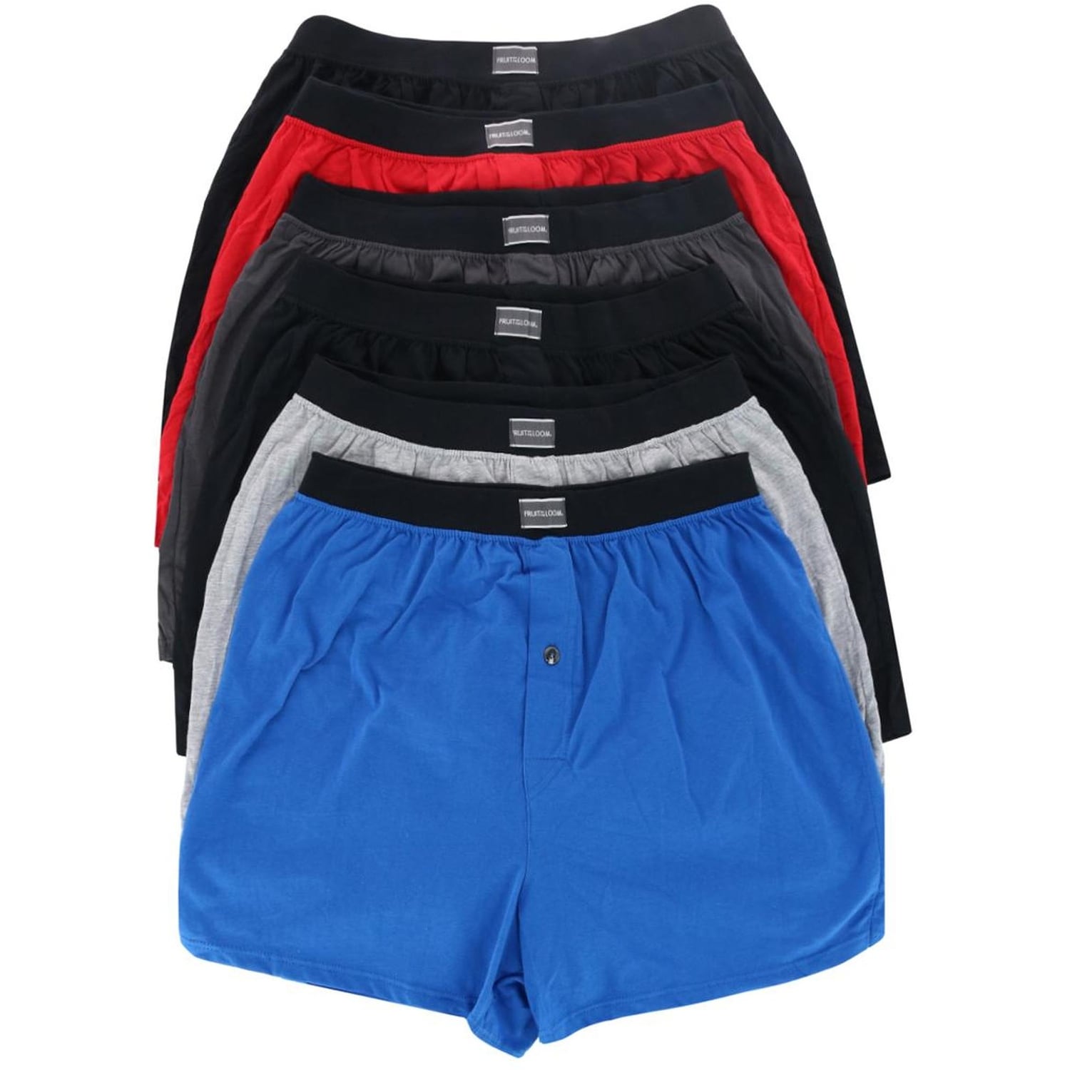 Fruit of the Loom Men's Knit Boxers Assorted (6 Pack) Bed Bath