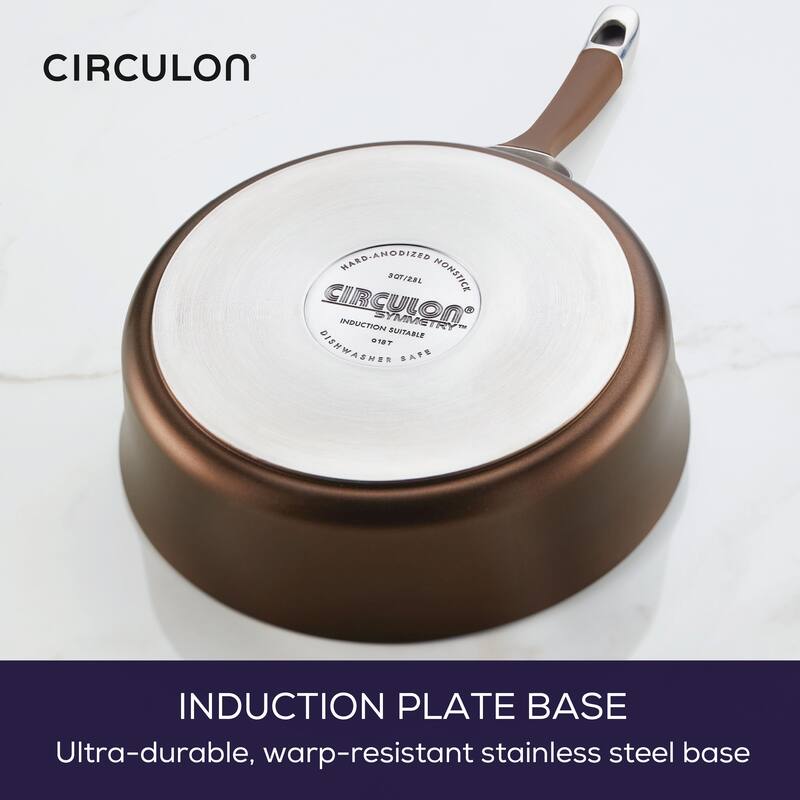 Circulon Symmetry Hard-Anodized Nonstick Cookware Induction Pots and Pans Set, 11-Piece, Chocolate