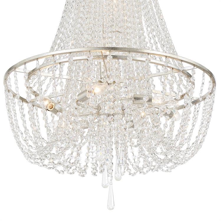 Arcadia 9 Light Antique Silver Chandelier - 24"W x 36.5"H