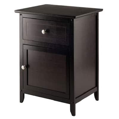 25" Espresso Brown Eugene Wooden Accent Table