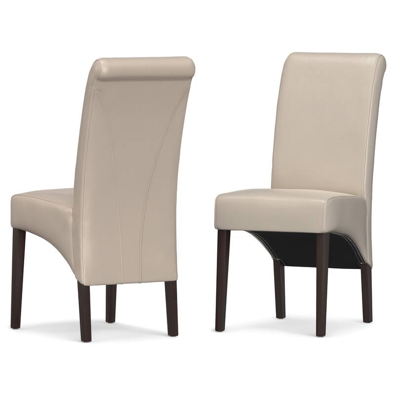 WYNDENHALL Franklin Transitional Deluxe Parson Dining Chair (Set of 2) - 17.7"w x 19.7"d x 40.2"h - Satin Cream
