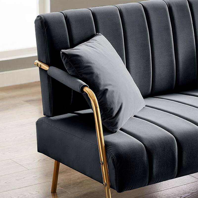 Ouyessir Upholstered Loveseat, Tufted Back Couch, Accent Armchair with 2 Pillows