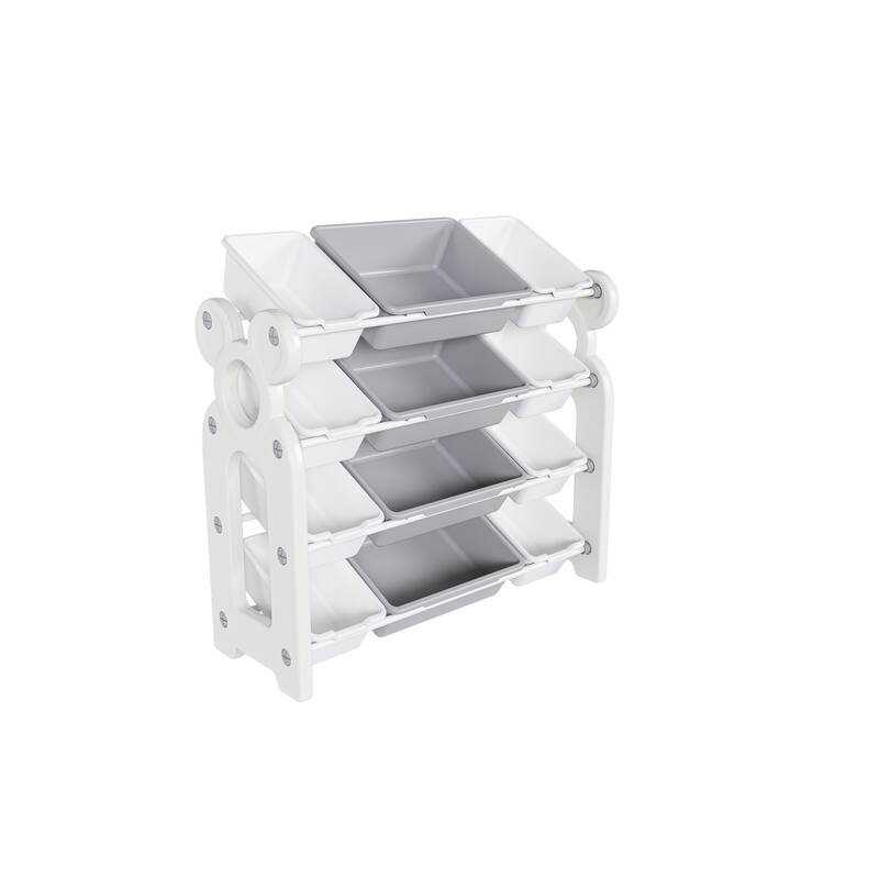 Kids Toy Storage Organizer with 12 Bins,Multi-functional Nursery Organizer Kids Furniture Toy Cabinet Unit with Shelf