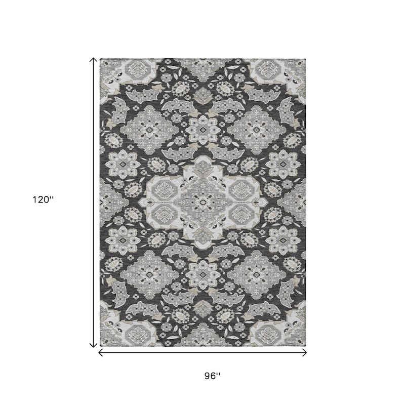 HomeRoots Medallion Traditional Rectangle Outdoor Rug