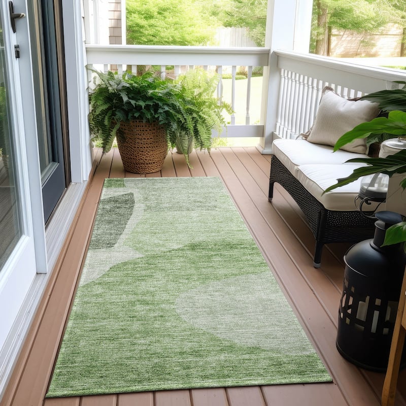 Machine Washable Indoor/ Outdoor Chantille Modern Abstract Rug
