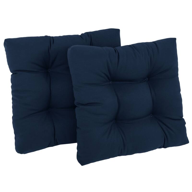 19-inch Twill Square Chair Cushion (Set of 1, 2, or 4) - 19" x 19" - Set of 2 - Navy