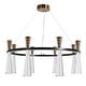preview thumbnail 12 of 14, Modern LED 8-Light Wheel Black Gold Chandelier with Clear Acrylic Shades - Dia. 32.7" x H 13.3"