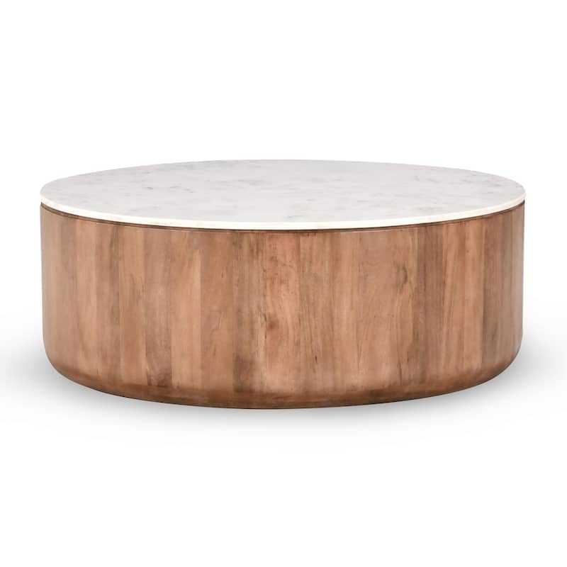 Classic Home Josie 22" Wood and Marble Coffee Table