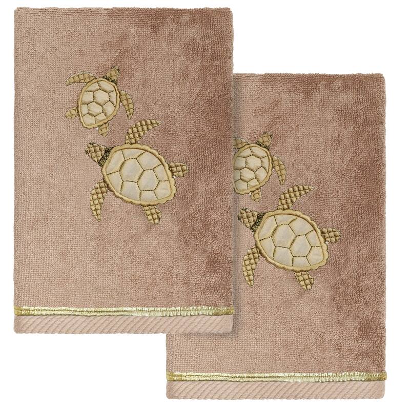Authentic Hotel and Spa Turkish Cotton Tortuga 2 PC Hand Towel Set - Cocoa