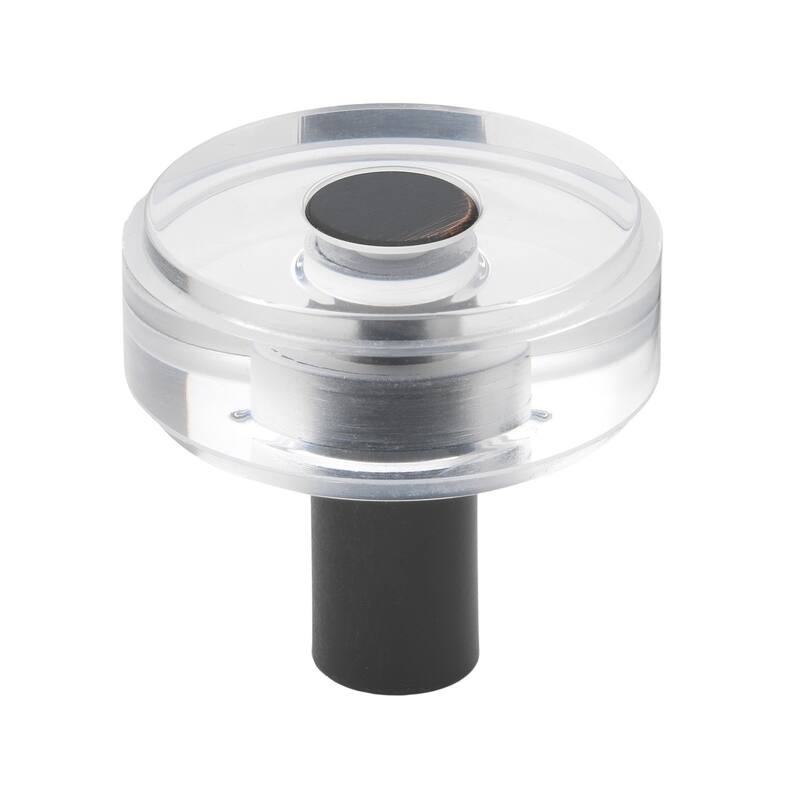 GlideRite 1-1/2 in. Round Clear Cabinet Knobs, Rubbed Bronze (5-Pk) - Oil Rubbed Bronze