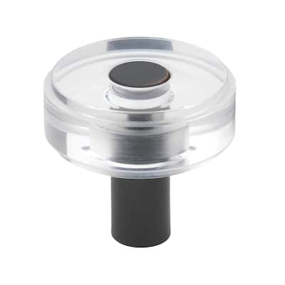 GlideRite 1-1/2 in. Round Clear Cabinet Knobs, Rubbed Bronze (5-Pk) - Oil Rubbed Bronze