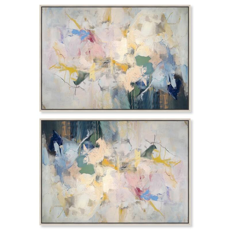 Flower Impressions Canvas by Art Remedy - 45" x 30" - Black