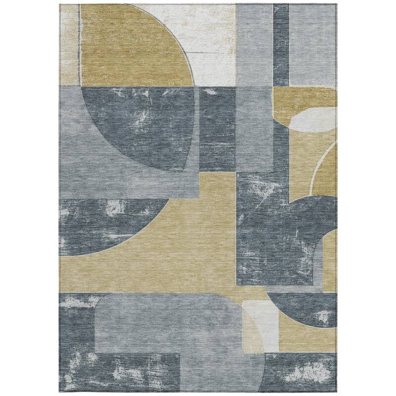 HomeRoots Geometric Modern Rectangle Outdoor Rug