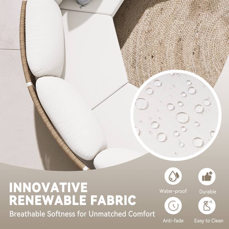 Curved Outdoor Sofa Rattan Sectional Sofa Patio Furniture Set Outdoor Conversation Sets