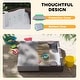 preview thumbnail 5 of 7, Qaba Kids Sandbox with Cover, Square 47" HDPE Large Sand Pit with 4 Seats, Waterproof Bottom Liner,, Brown