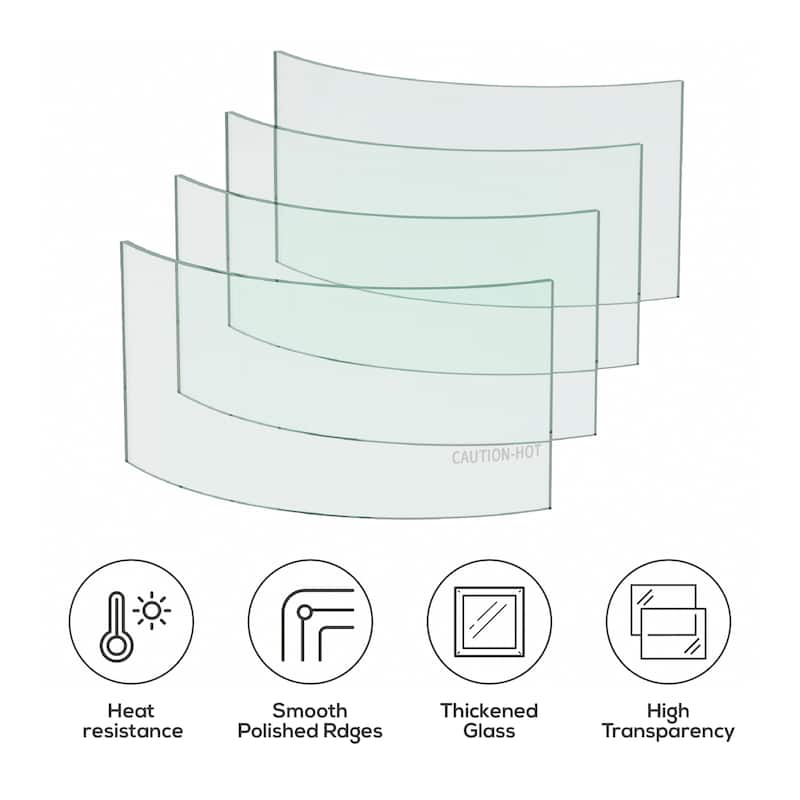 Armore Round Tempered Glass Wind Guard For Outdoor Fire Pits