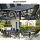preview thumbnail 4 of 39, 9/11/13-Piece Luxury Outdoor Dining Set All-Weather Aluminum Patio Furniture Foldable Chairs
