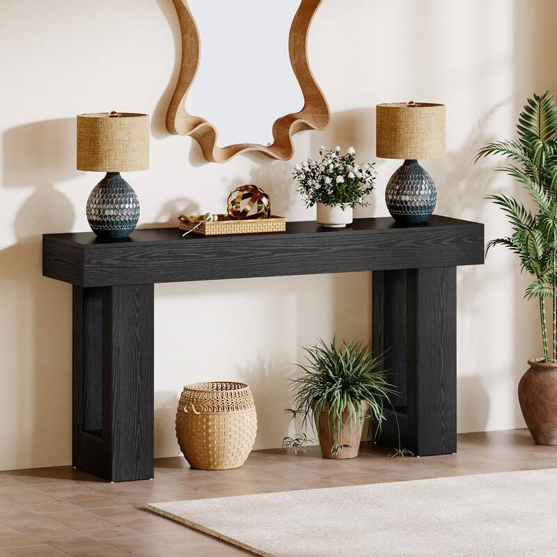 63-inch Wood Narrow Console Sofa Hallway Accent Table for Entryway